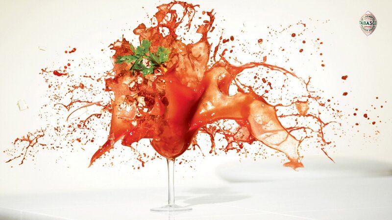 Red Liquid Splashing from Glass — Dramatic