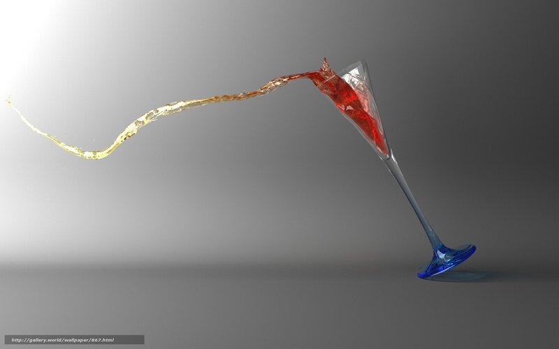 Red liquid splashing from glass