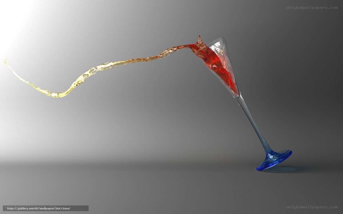 Red liquid splashing from glass
