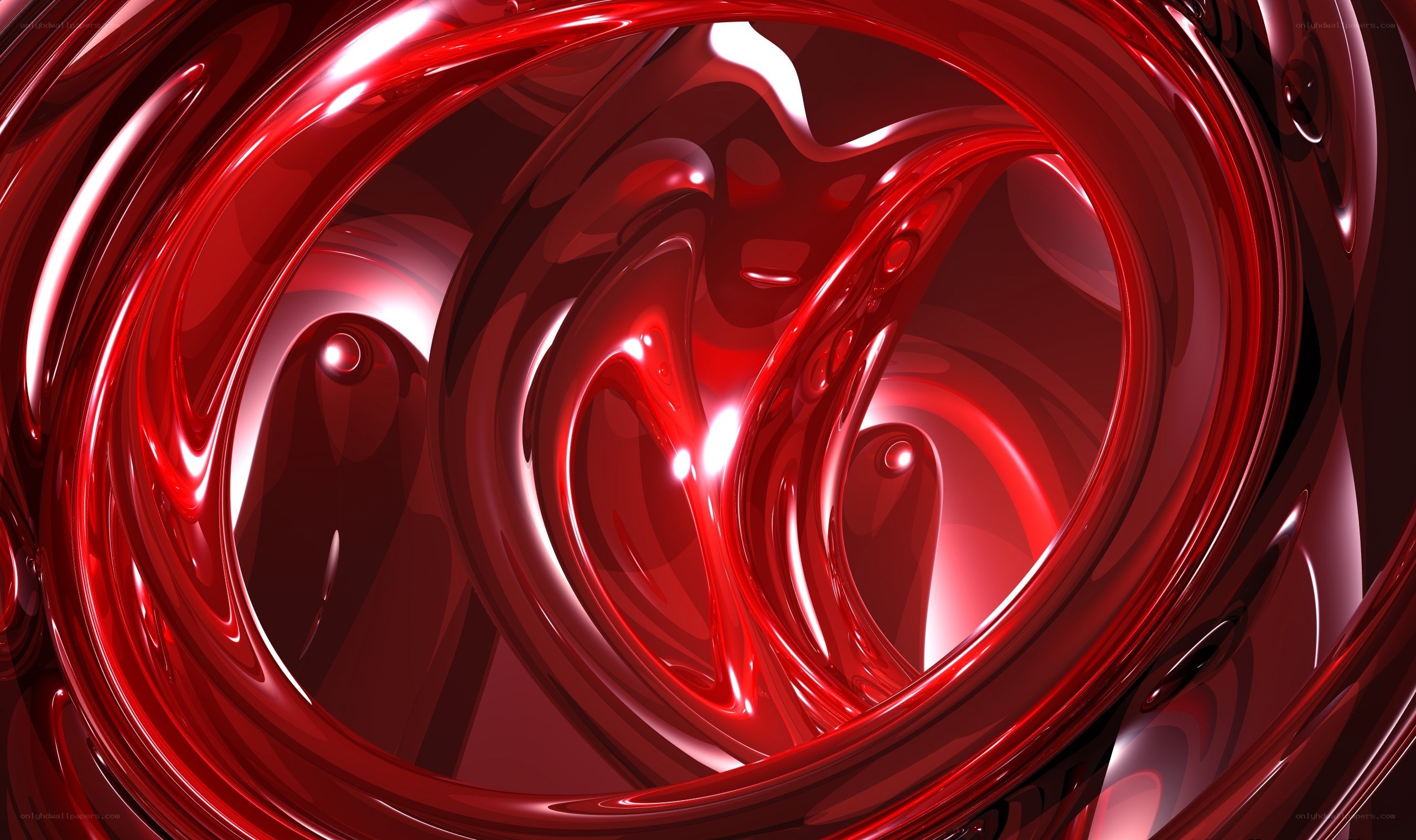 Red liquid swirl abstract