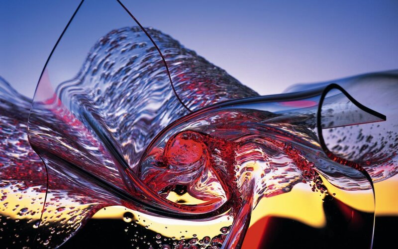 Red Liquid Swirl — Dramatic