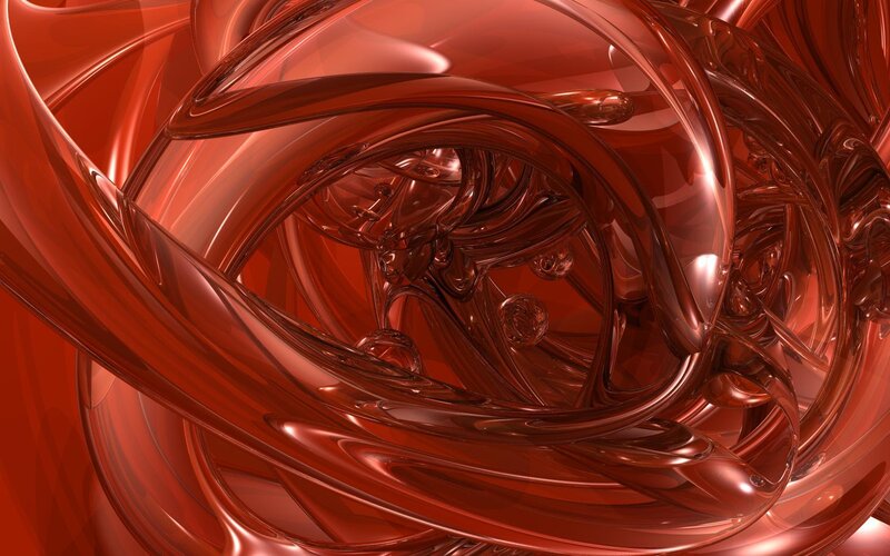Red Liquid Swirls — Abstract
