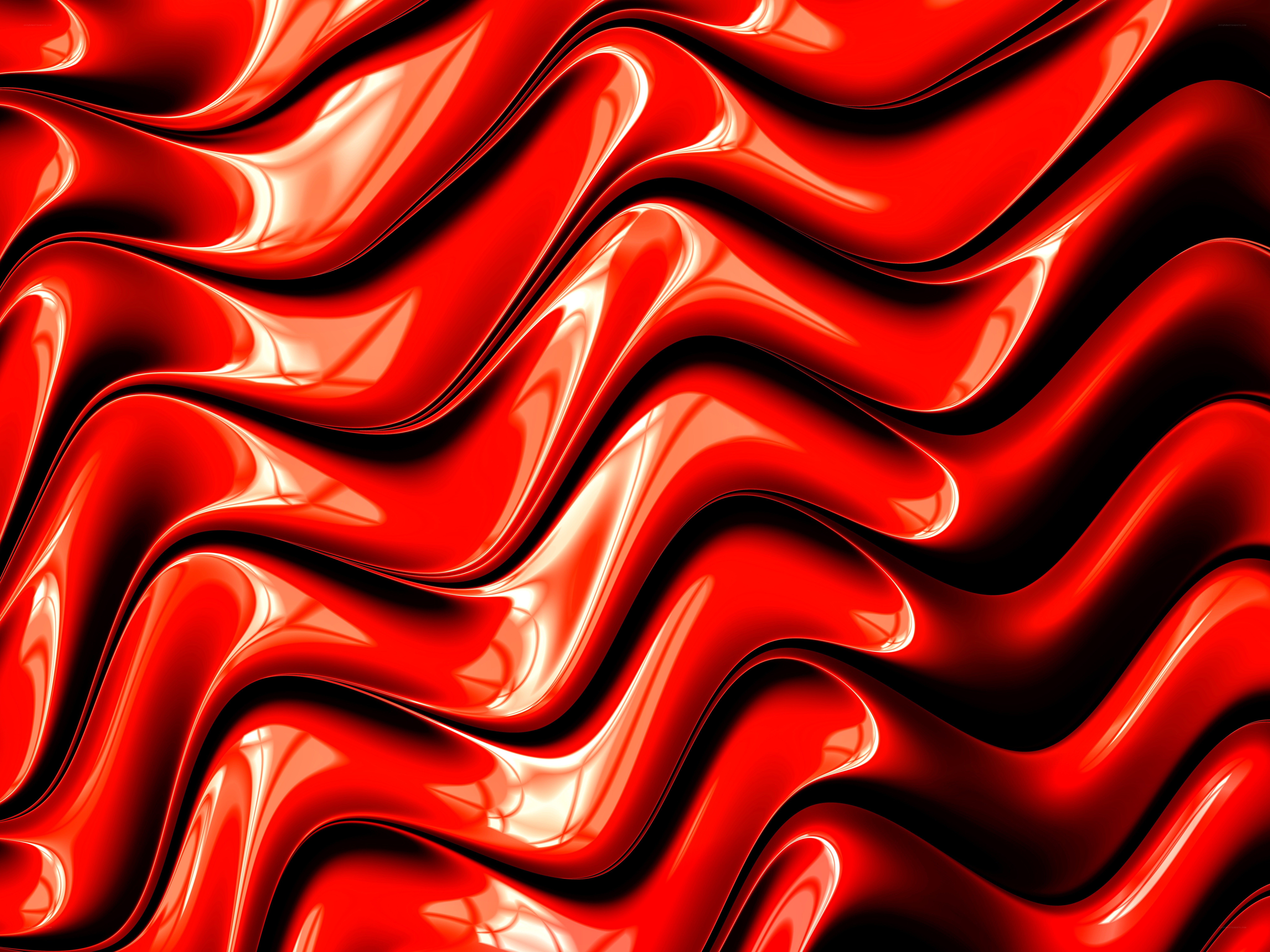 Red liquid waves abstract