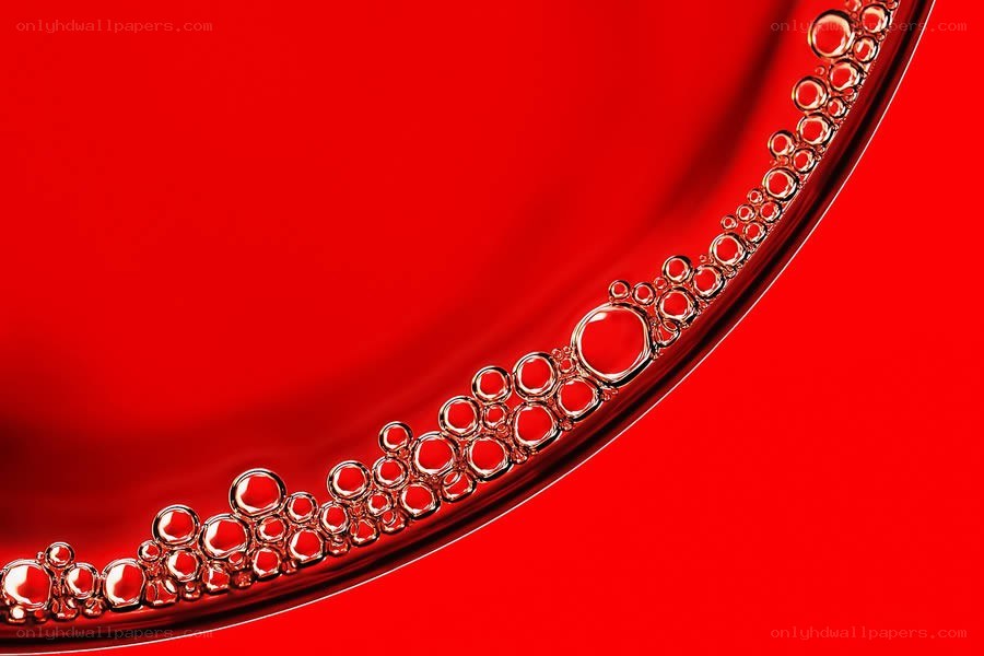 Red liquid with bubbles