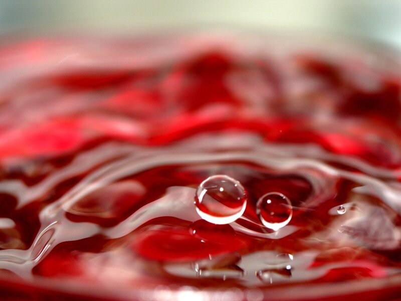 Red Liquid with Droplets