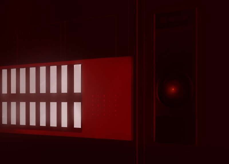 Red-lit Control Panel
