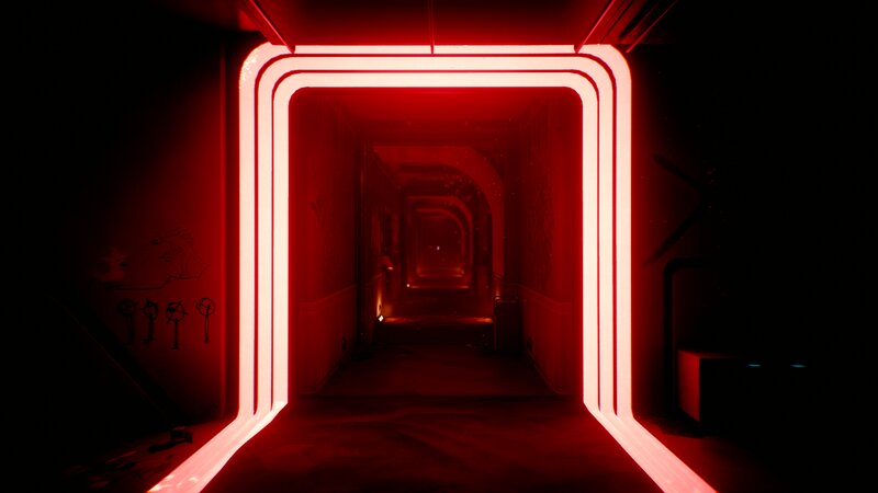 Red-lit Corridor — Red
