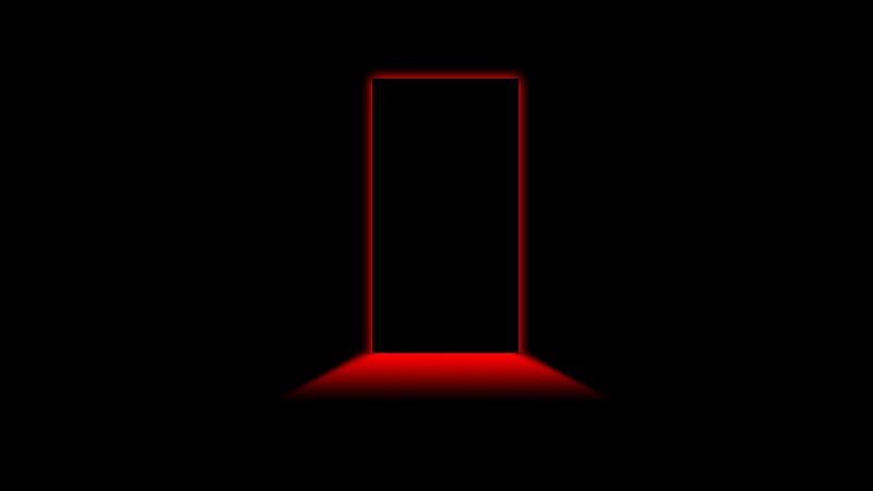 Red-lit Doorway — Black, Dramatic