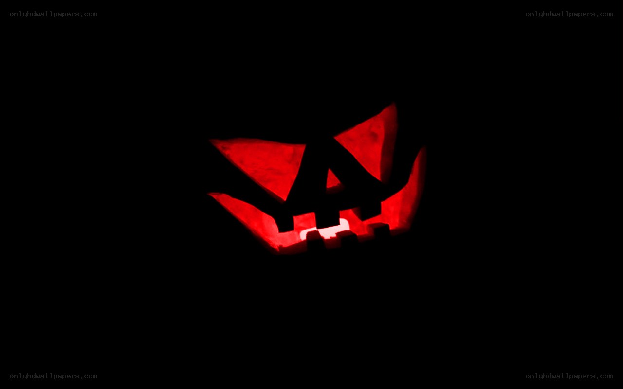 red-lit jack-o-lantern face