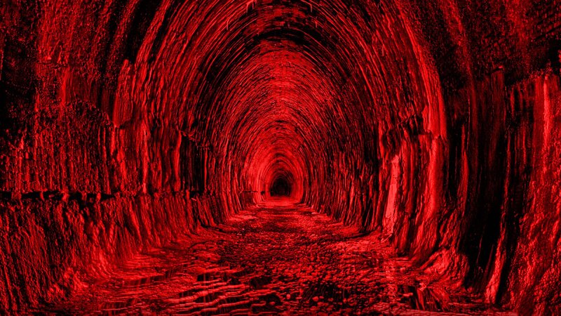 Red-lit Tunnel