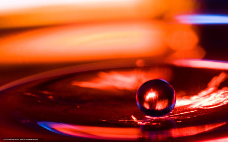 Red-lit water droplet