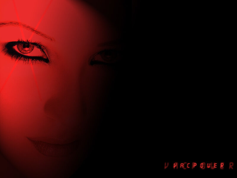 red-lit woman's face