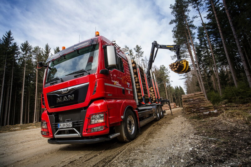 Red Logging Truck — Industrial