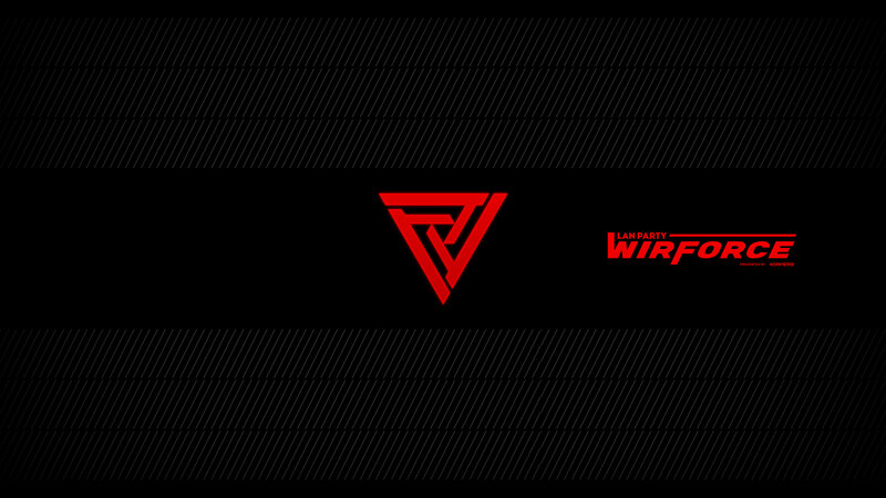 Red Logo on Black Background — Minimalist, Vector Art