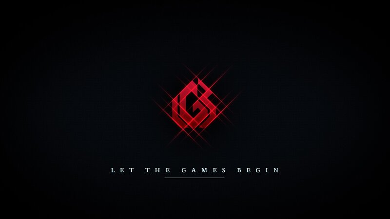 Red Logo on Black — Dramatic, Digital Art