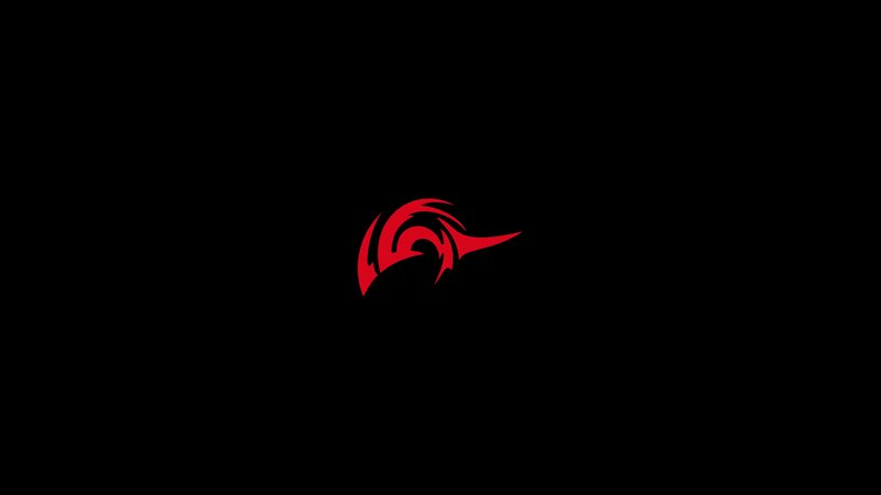 Red Logo on Black — Minimalist