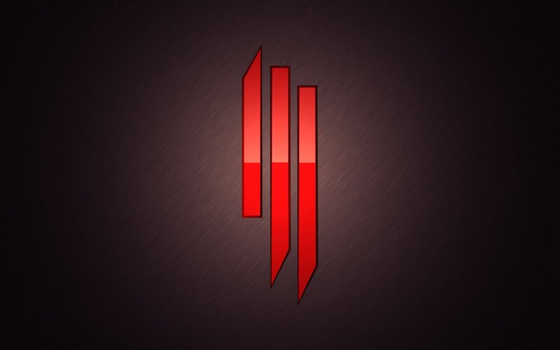 Red Logo on Dark Background — Dramatic
