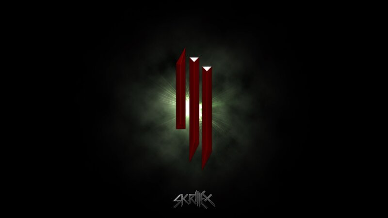 Red Logo with Green Light