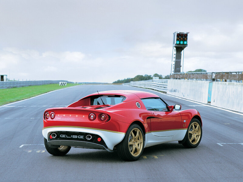 Red Lotus Elise on a racetrack