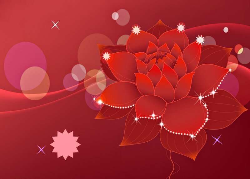 Red Lotus Flower — Celestial