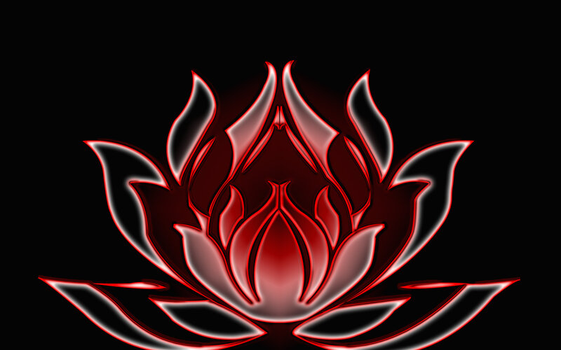 red lotus flower design