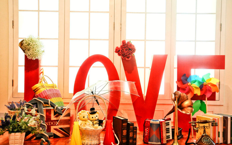 Red Love Letters Display