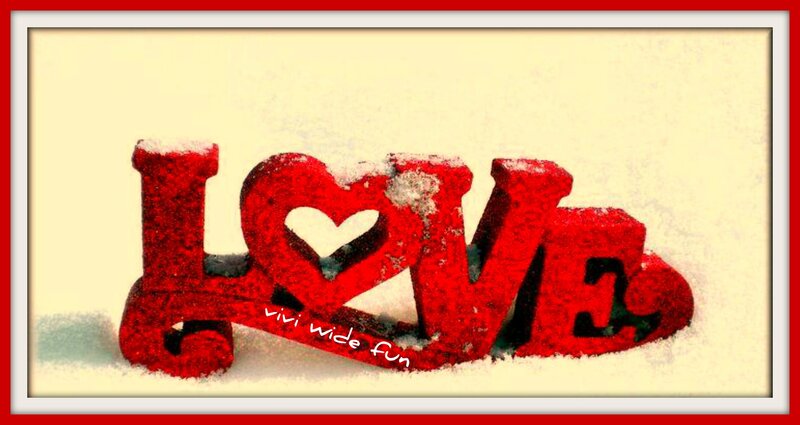 Red Love Letters in Snow