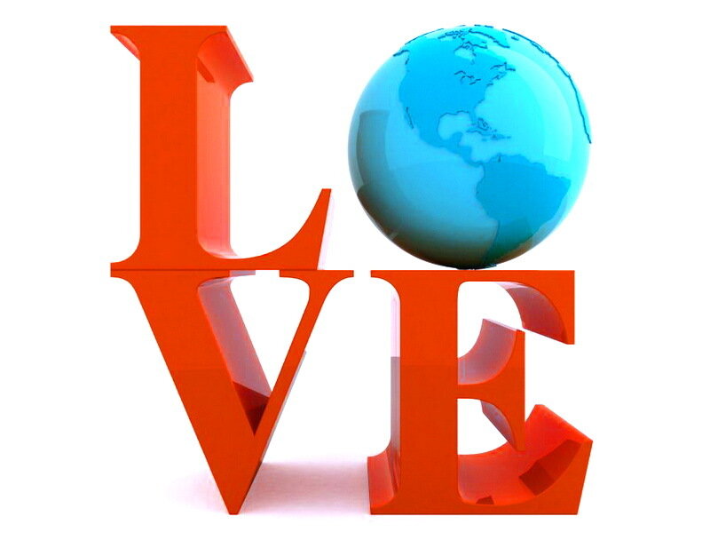 Red Love Letters with Globe