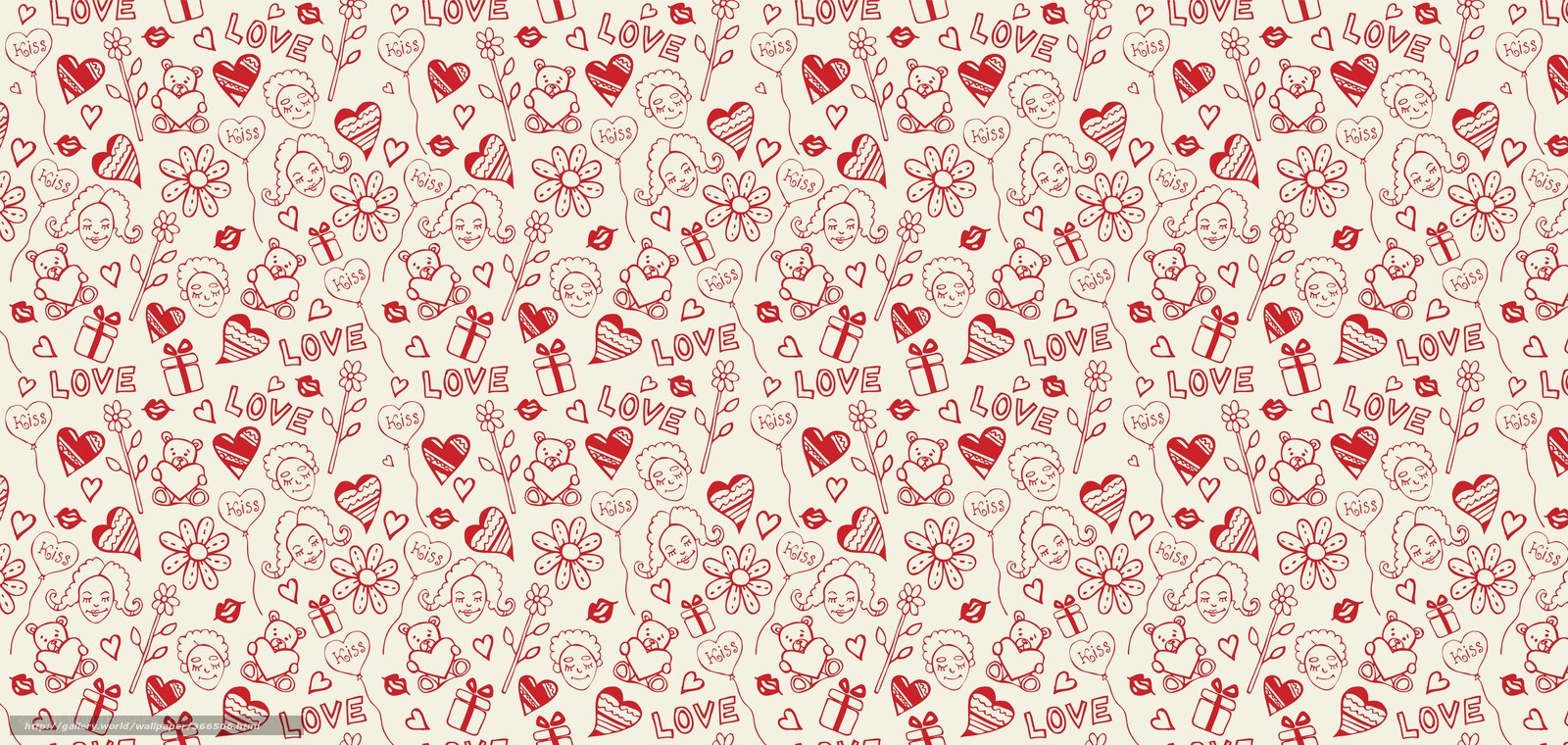 red love pattern background