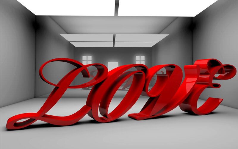 Red Love Sculpture — Minimalist