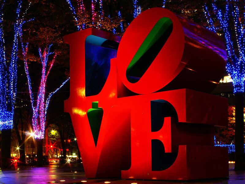 Red Love Sculpture