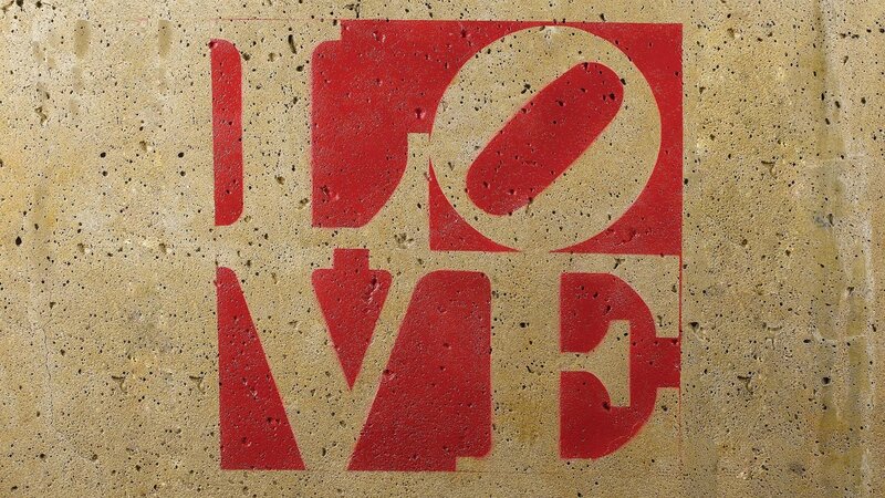 Red Love Sign on Wall — Static