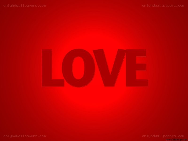 Red love text background