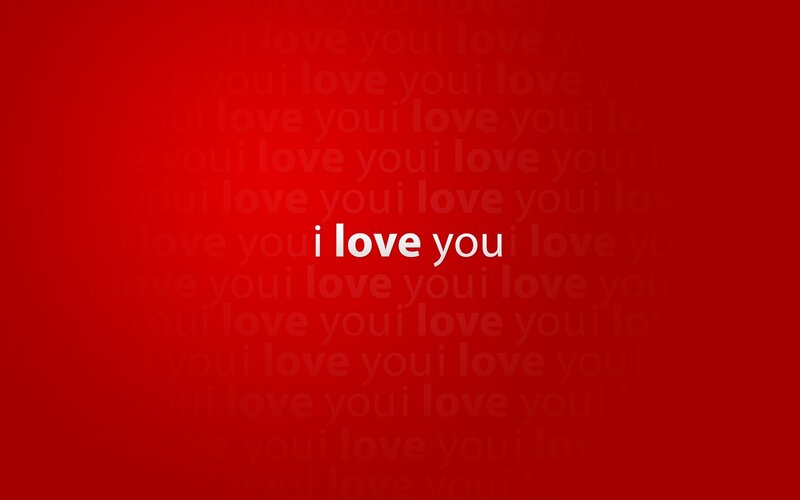 red love text background