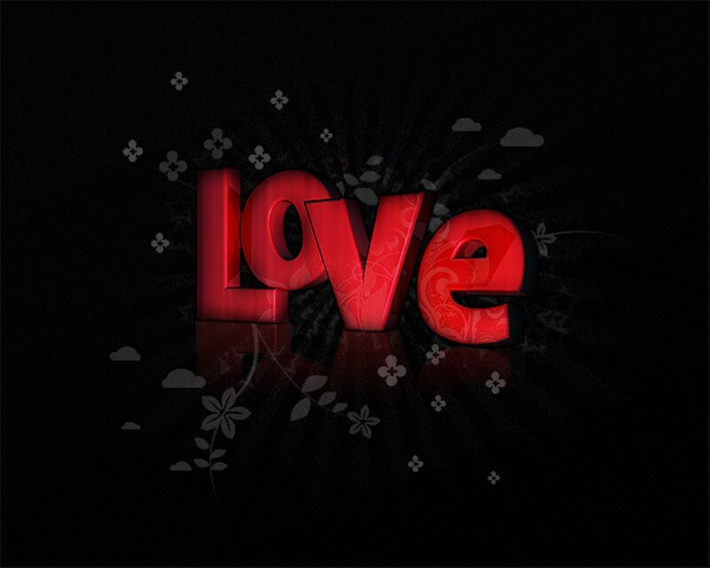 Red Love Text — Black