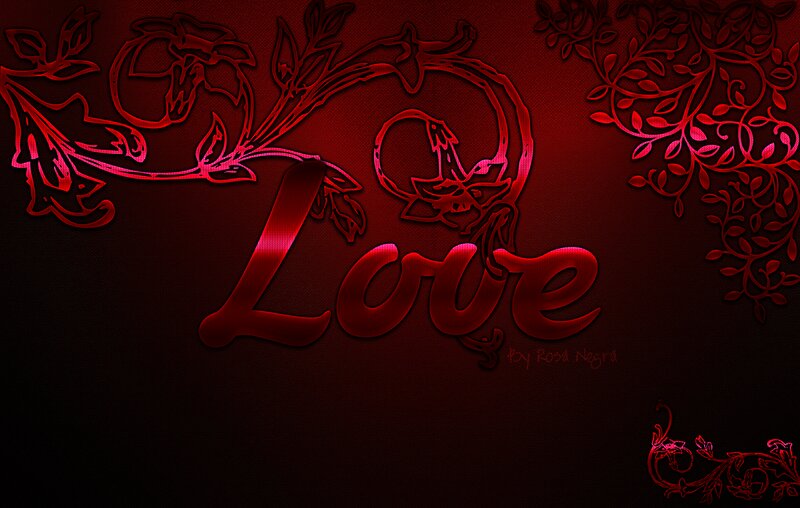 Red Love Text Design — Dramatic