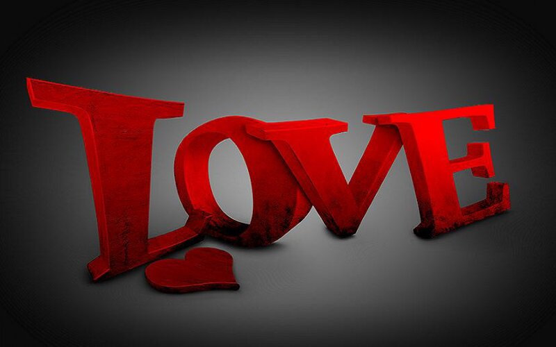 Red Love Text — Dramatic