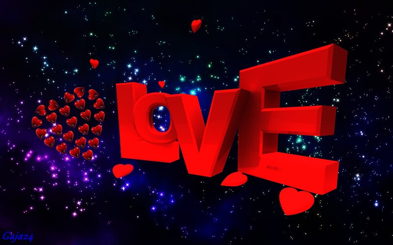 Red Love Text — Romantic, Night