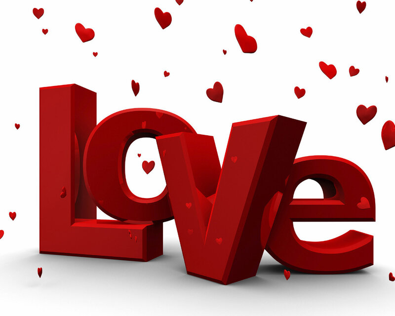 Red Love Text