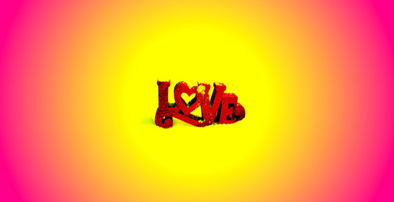 Red Love Text — Yellow