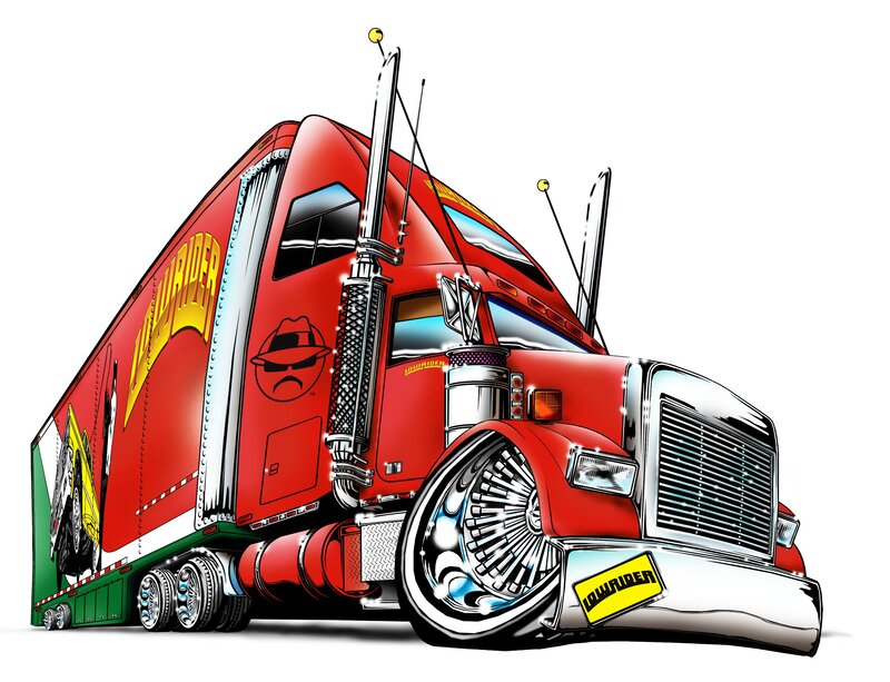 Red Lowrider Truck