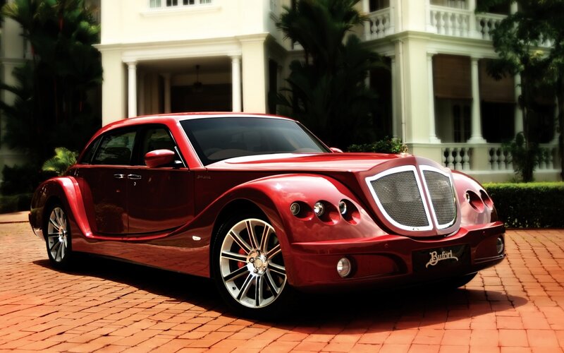 Red Luxury Car — Dramatic, Afternoon