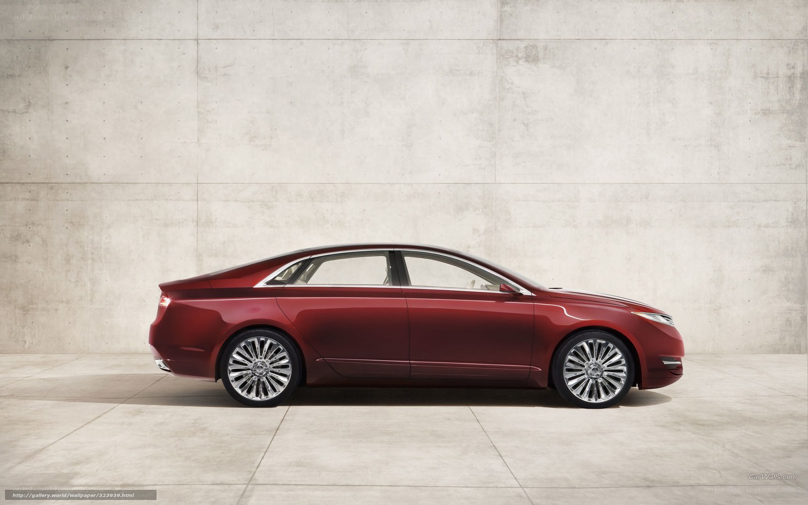 red luxury sedan side view