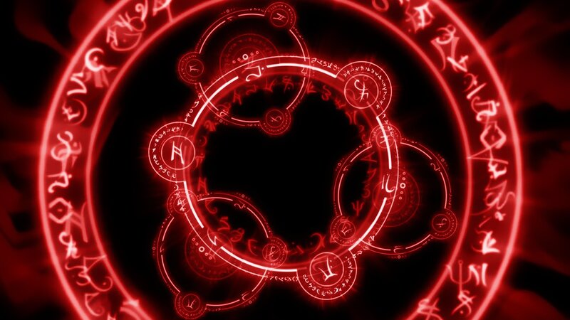 red magical rune circle