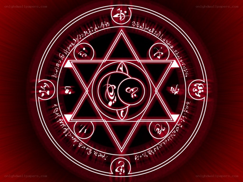 red magical sigil diagram