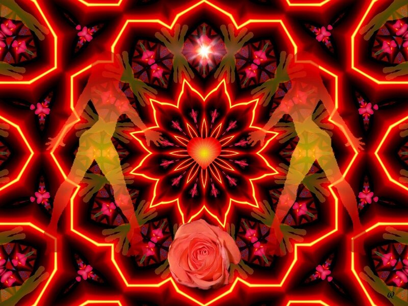 Red Mandala with Rose