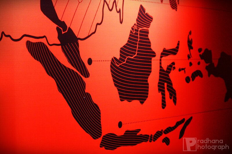 Red map of Southeast Asia