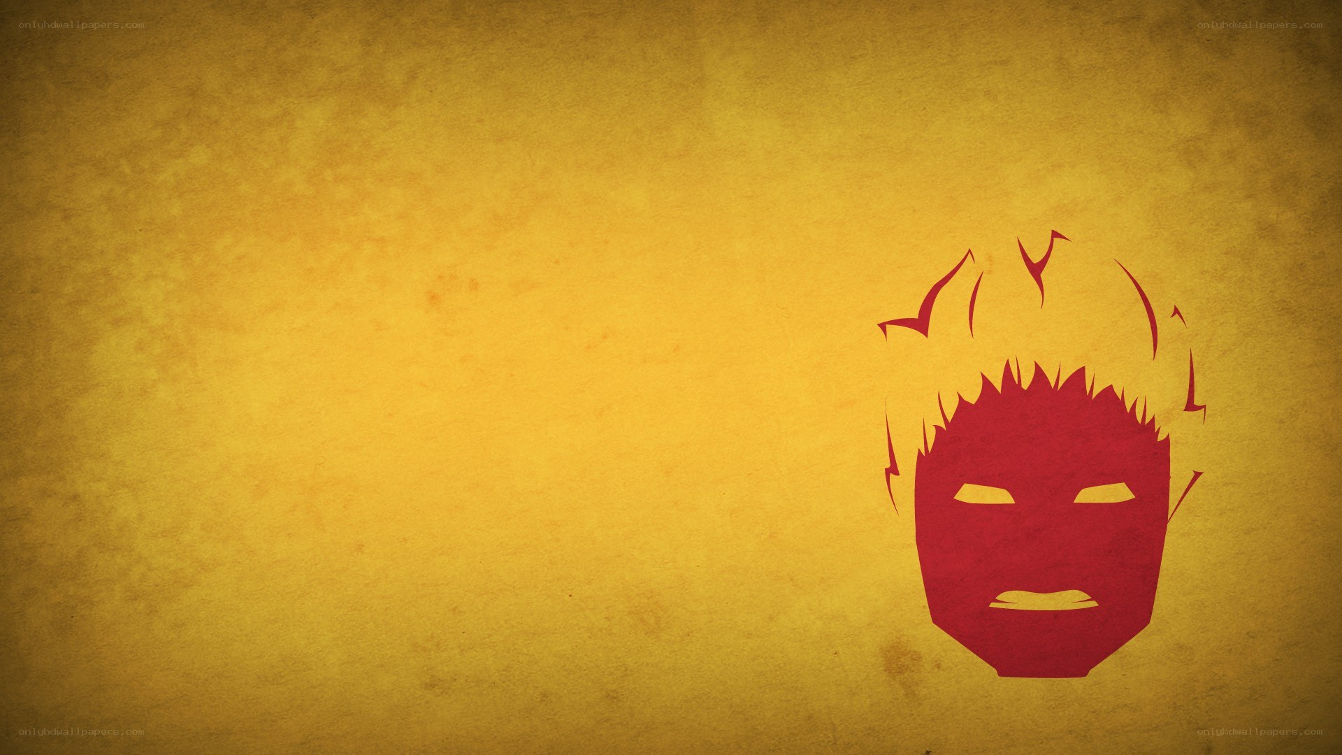 red mask on yellow background