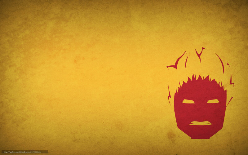 red mask on yellow background