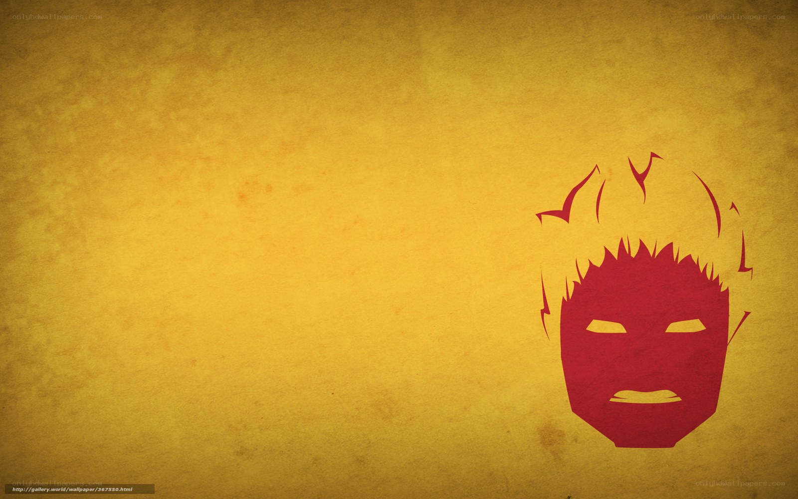 red mask on yellow background